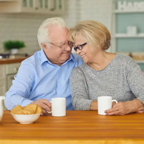 Couple having coffee